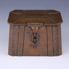 Antique Arts & Crafts copper A-frame box or tea caddy  English or German c1910