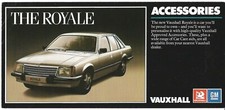 Vauxhall Royale Accessories 1978-1979 UK Market Foldout Brochure Saloon & Coupe