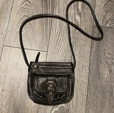 Tignanello Mini Leather Bag, 18x16x4cm, Real Leather, Black, Night Out, Designer