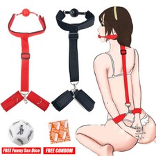 Bondage Restraints Neck Collar Wrist Handcuff Harness Slave Sex Toy BDSM Belt