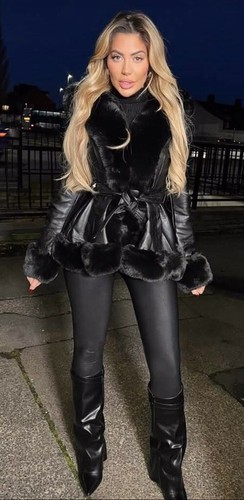 Black leather faux - black,