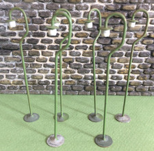 OO gauge 6 x 85mm high swan neck metal lamp posts / street lighting
