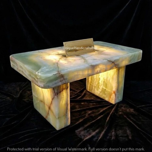 Luxury green onyx coffee table - green,