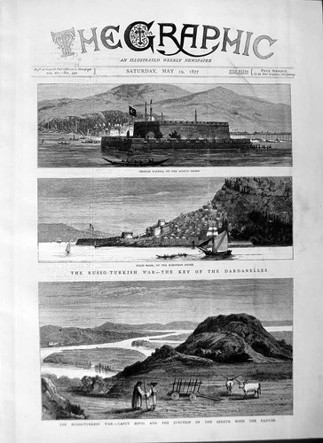Old antique print 1877 - old,