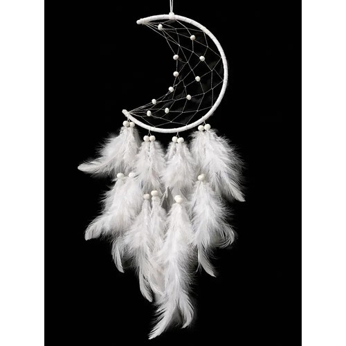 White moon dream catcher - white,
