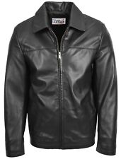 Mens Zip up Box Leather Jacket