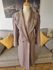 Coat. Michel Ambers, Fawn, Wool, Lined, Long Sleeved, Size 14
