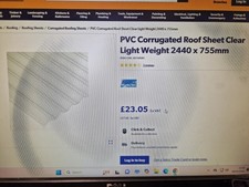 PVC Corrugated Roof Sheets Clear 2440x755mm