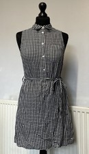 JACK WILLS COTTON GINGHAM CHECK Ladies Belted Tunic Shift Shirt Dress + Pocket 8