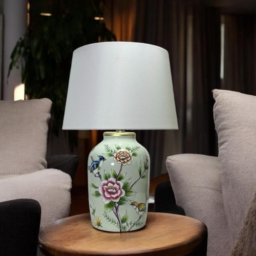 Floral ceramic table - floral, lamp