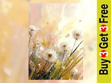 Elegant Dandelion Field 5"x7" Print on Matte Paper | Whimsical Floral Artwork