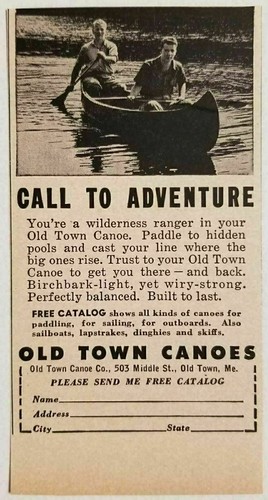 1958 print old town canoes - 1958,