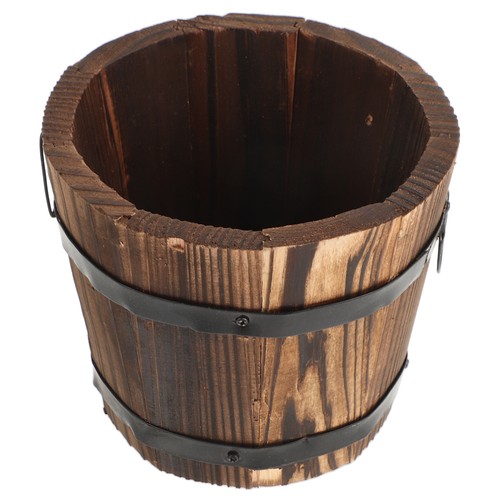 Wooden barrel flower tub - wooden,