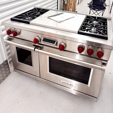 Wolf 48” Dual Fuel Range Cooker 4 Burners And French Top DF484F RRP £25k