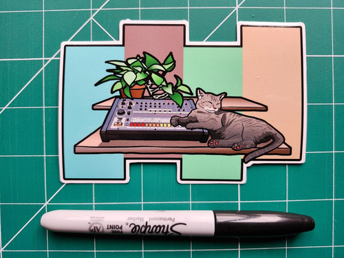 Roland 808 sticker cat - roland,