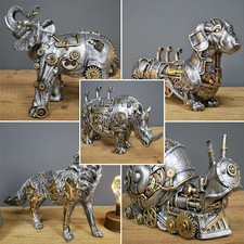 Industrial Gothic Steampunk Dachshund Sausage Dog Animal Sculpture Resin UK