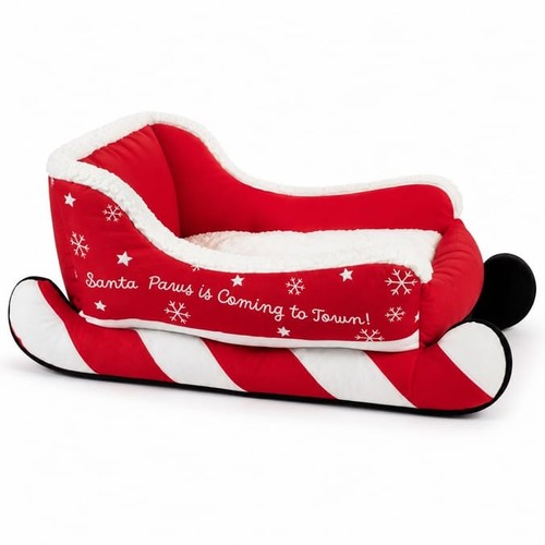 Christmas sleigh pet bed - sleigh,