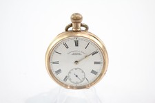 Vintage Rolled Gold Open Face Pocket Watch Hand-Wind WORKING 