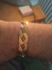 9ct gold mens - curb, bracelet