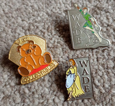 3x WADE Enamel Pin Badges Bundle - Retro Peter Pan & Cinderella & Teddy Bear