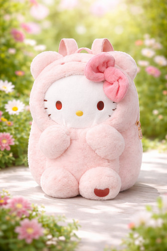 Hello kitty plush backpack - kitty,