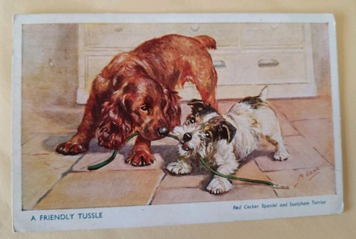 Mabel gear dog postcard red - mabel,