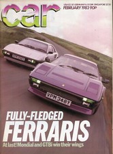 CAR magazine February 1983 Ferrari 308GTBi Mondial Strada 105TC Abarth Turbo