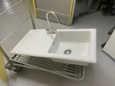 Single Bowl Ceramic Sink And Chrome Mixer Tap