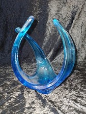 ART GLASS . HAND BLOWN BLUE
