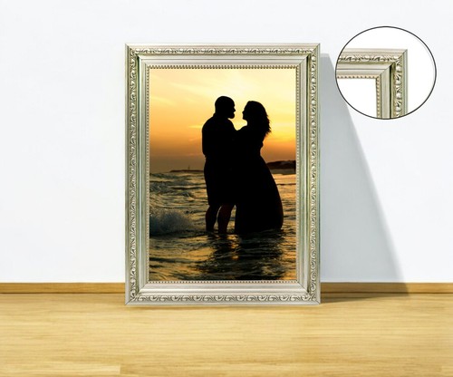 Ornate silver picture frame - ornate, a4
