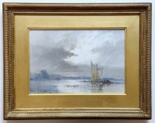 ORIGINAL SIGNED VICTORIAN WATERCOLOUR - VIEW ON THE THAMES