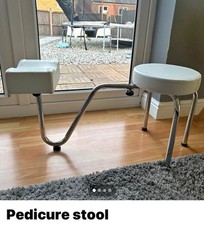 White Pedicure Stool with Foot Rest