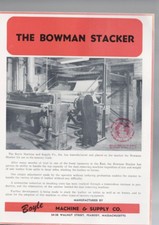 LEATHER memorabilia ,BOWMAN STACKER MACHINE , FLYER