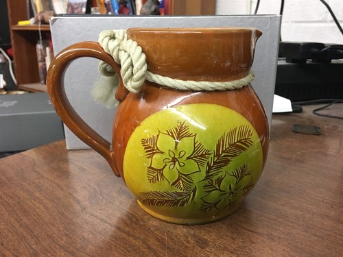 Nice brown pottery pitcher - pottery,