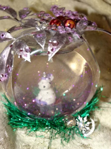 Handmade glass jar - handmade, snow