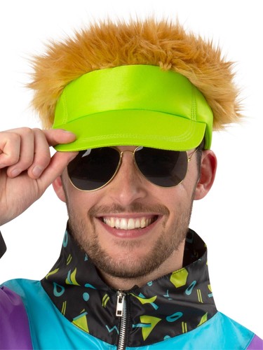 Neon green visor hat - with, dark
