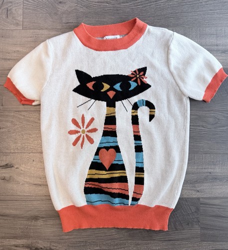 Oxknit retro mod cat - mod, intarsia