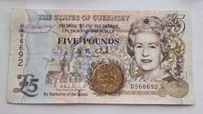 COLLECTABLE: Guernsey £5 Pound Banknote - Channel Islands Currency - FREE P&P