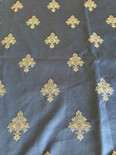 Antique Blue/ Gold Natural Reversible Silk/ Cotton Fabric Interiors  w/Vignette