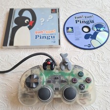 Pingu Ascii Controller Pad + Fun! Game Playstation PS1 PS2 Clear ?? UK Post