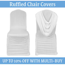 1-100X White Ruffled Swag Back