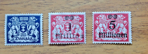 Danzig 1923 definitive - danzig, mh