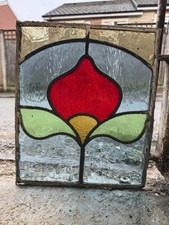 Victorian Stained Glass Panel / Vintage Stained Glass
