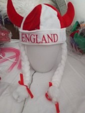 St Georges England Viking ladies hat with pigtails