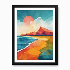 Abstract Beach Painting Art