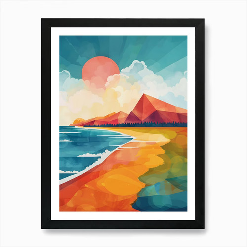 Abstract beach painting art - beach,
