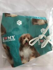 I Love My Havanese Dog FACE MASK. Lined.  Reversible. Washable. Cotton.