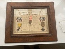 WW1 Framed French Casualties Medals and Certificate Great War Medals France