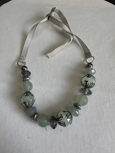 Chunky mint green grey - mint, faceted