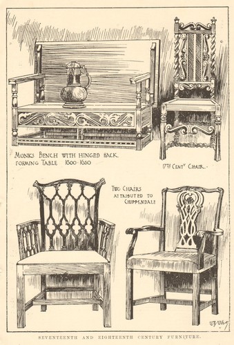 17c 18c furniture monks bench - 17c,